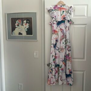 Banjanan dress NWT midi size S/XS Whimsical zodiac goat rabbit lion eagle$ 380